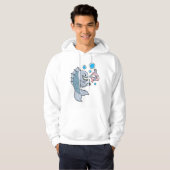 Vis met vishaak en -worm hoodie (Voorkant volledig)