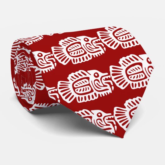 Vis, Mexicaanse hiërogliefen (Maya) Stropdas (Opgerold)