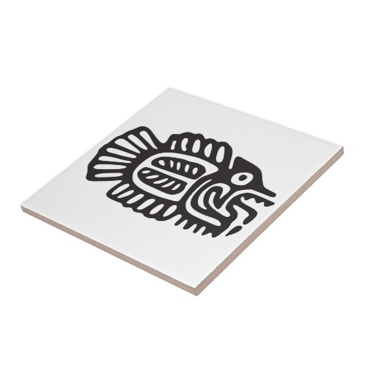 Vis, Mexicaanse hiërogliefen (Maya) Tegeltje (Zijkant)