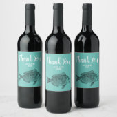 Vis modern dank u cadeau wijn etiket (Flessen)