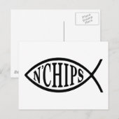 vis N' Chips vis Briefkaart (Voorkant / Achterkant)
