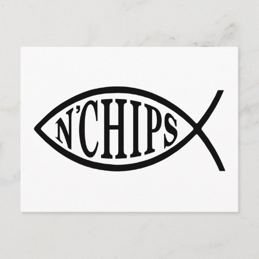 vis N' Chips vis Briefkaart (Voorkant)