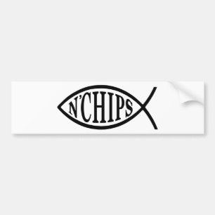 vis N' Chips vis Bumpersticker