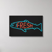 Vis Neon Sign Canvas Afdruk (Voorkant)