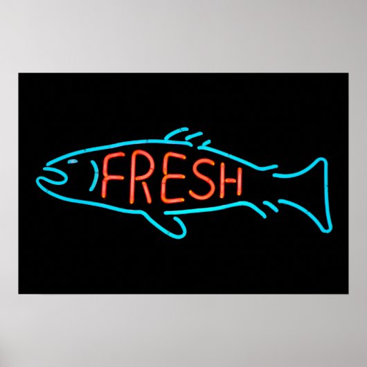 Vis Neon Sign Poster (Voorkant)