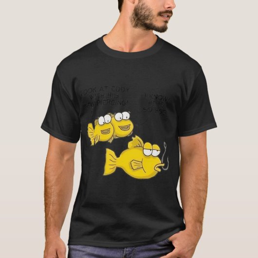 Vis Nieuwe Piercing Ontwerp T-shirt (Voorkant)