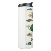 vis, oceaan, schattig, zee, water, dieren, visseri thermosbeker (Gedraaid links)