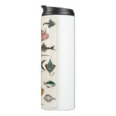 vis, oceaan, schattig, zee, water, dieren, visseri thermosbeker (Geroteerd rechts)