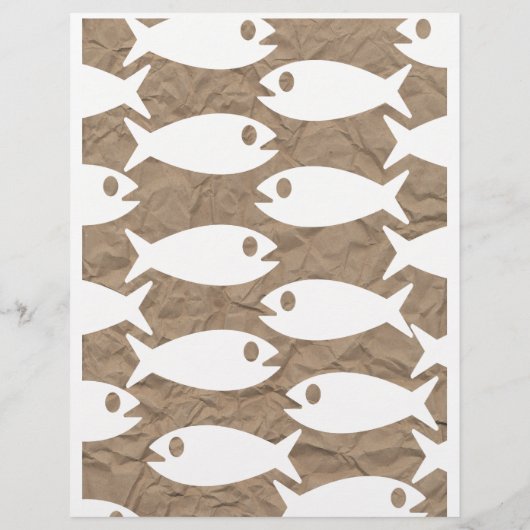 Vis of schaal- en schelpdieren, gevlochten of menu (Achterkant)