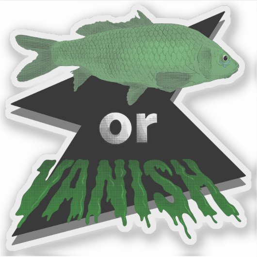 Vis of Vanish Sticker - Groen (Voorkant)