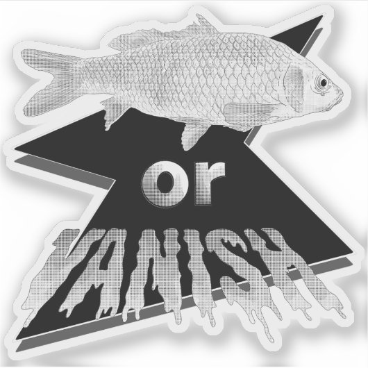 Vis of Vanish Sticker - Monochroom (Voorkant)