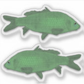 Vis of Vis Sticker Set - Groen (Voorkant)