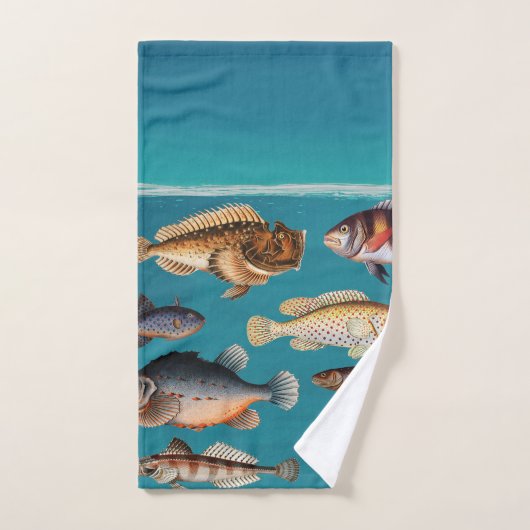 Vis onder Blauwe Oceaan Water Bad Handdoek (Handdoek)