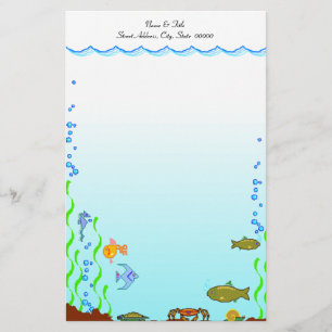 Vis onder de Zee "Aquatic Personal Stationery" Briefpapier