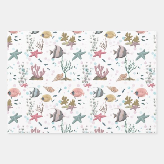 Vis onder de Zee Inpakpapier Vel (Voorkant)