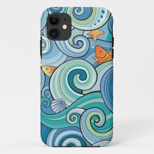 Vis onder het golfpatroon Case-Mate iPhone case (Achterkant)