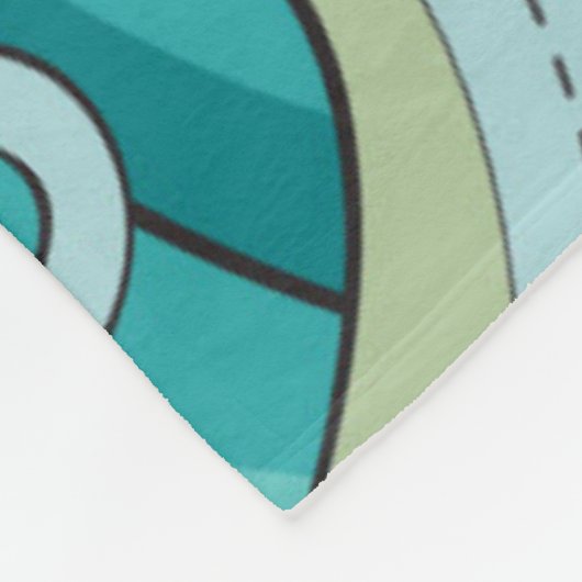 Vis onder het golfpatroon fleece deken (Hoek)