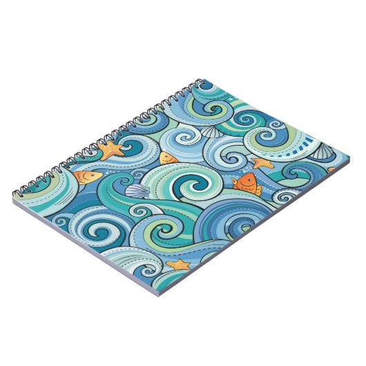 Vis onder het golfpatroon notitieboek (Linkerzijde)