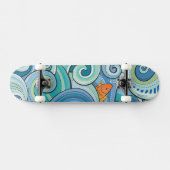 Vis onder het golfpatroon persoonlijk skateboard (Horizontaal)