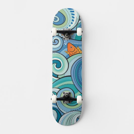 Vis onder het golfpatroon persoonlijk skateboard (Voorkant)