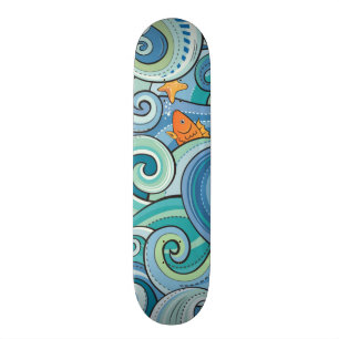 Vis onder het golfpatroon persoonlijk skateboard