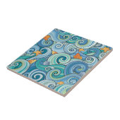 Vis onder het golfpatroon tegeltje (Zijkant)