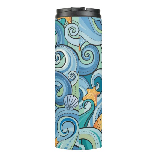 Vis onder het golfpatroon thermosbeker (Achterkant)