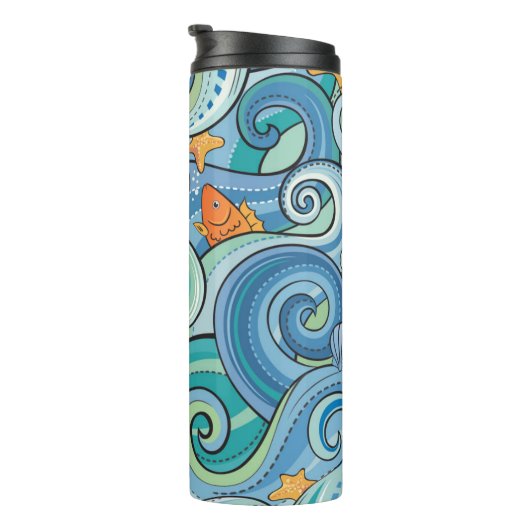 Vis onder het golfpatroon thermosbeker (Geroteerd rechts)