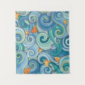 Vis onder het golfpatroon wandkleed (Voorkant)