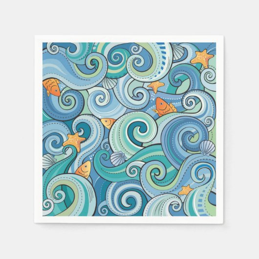 Vis onder het Waves Pattern Servet (Voorkant)