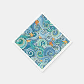 Vis onder het Waves Pattern Servet (Hoek)