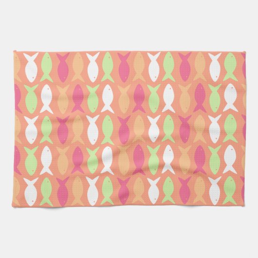 Vis onder het Zee kleurrijk meer Theedoek (Horizontaal)