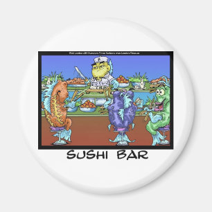 Vis ontmoet Markten AKA Sushi Bar Grappige Geschen Magneet