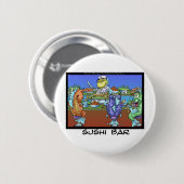 Vis ontmoet Markten AKA Sushi Bar Grappige Geschen Ronde Button 5,7 Cm (Voorkant /achterkant)