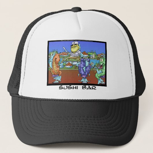 Vis Ontmoet Markten AKA Sushi Bar Grappige Geschen Trucker Pet (Voorkant)