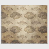 vis op bruin cadeaupapier (Vlak)