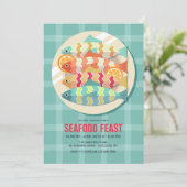 Vis op een Dish Kaart (Staand voorkant)