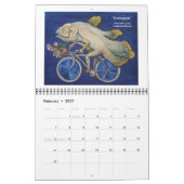 Vis op een fietsenkalender kalender (Feb 2027)