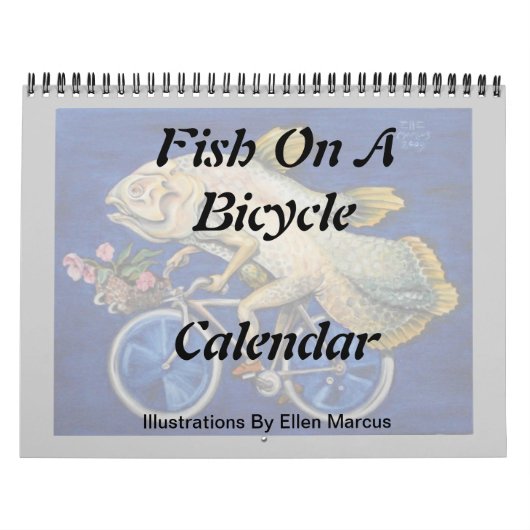 Vis op een fietsenkalender kalender (Hoes)