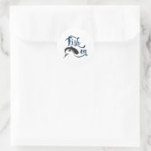 Vis op Gevist cadeau Ronde Sticker (Tas)