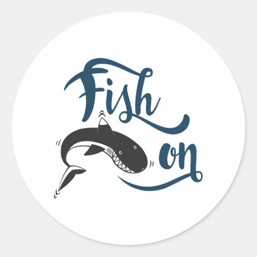 Vis op Gevist cadeau Ronde Sticker (Voorkant)