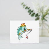 Vis op Gevist met Geviste staaf en Pet Briefkaart (Staand voorkant)