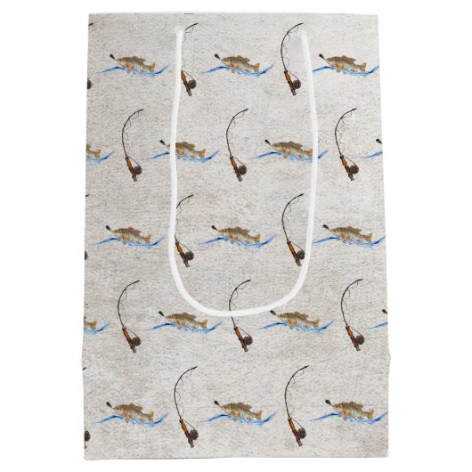 Vis op  Geviste hengel Medium Cadeauzakje (Achterkant)