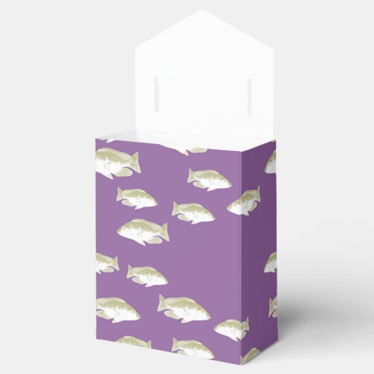 Vis op paars bedankdoosjes (Geopend)