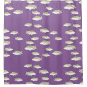 Vis op paars douchegordijn (Voorkant)