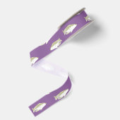 Vis op paars grosgrain lint (Achterkant)