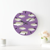 Vis op paars grote klok (Huis)