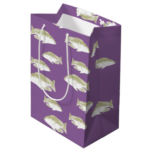 Vis op paars medium cadeauzakje (Achterkant Gekanteld)