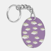 Vis op paars sleutelhanger (Voorkant Links)