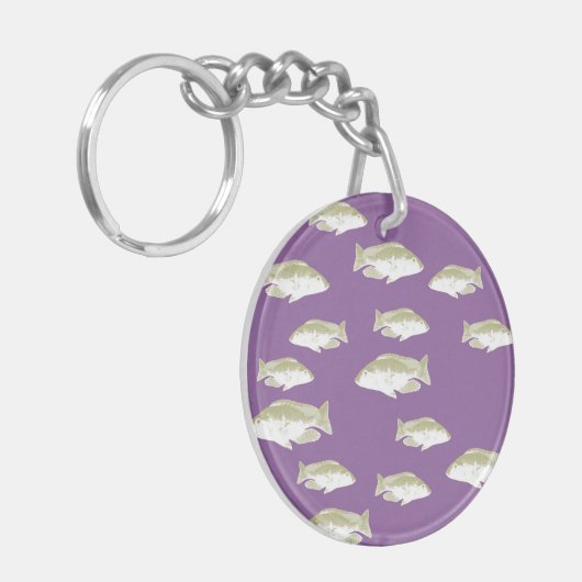 Vis op paars sleutelhanger (Voorkant Links)